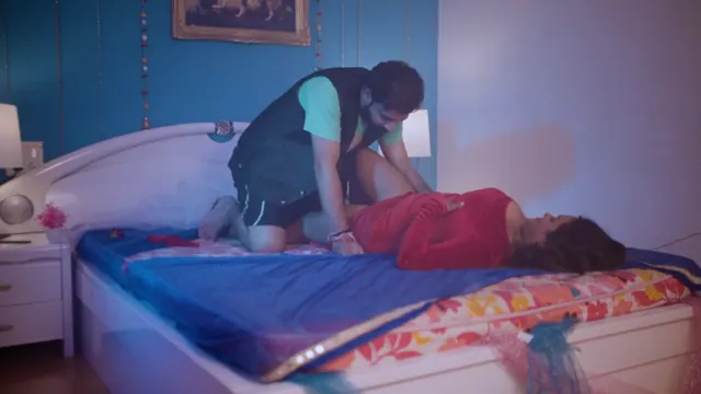 Passionate lovemaking on the wedding night, frame 3 of 8